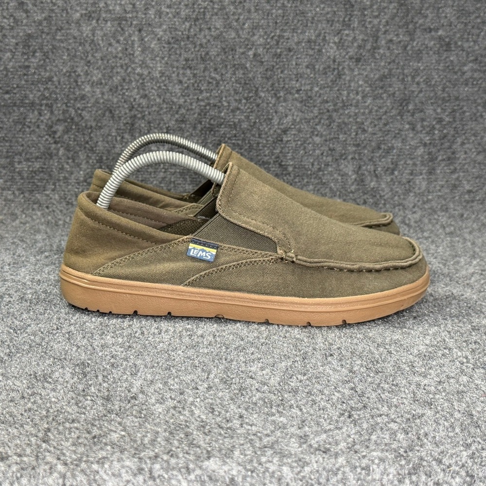 Lems Drifter Slip On Shoes Men's 9.5 Kelp Green Canvas Comfort Casual Loafers